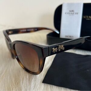 【COACH】Brand New Dark Tortoise Brown Sunglasses